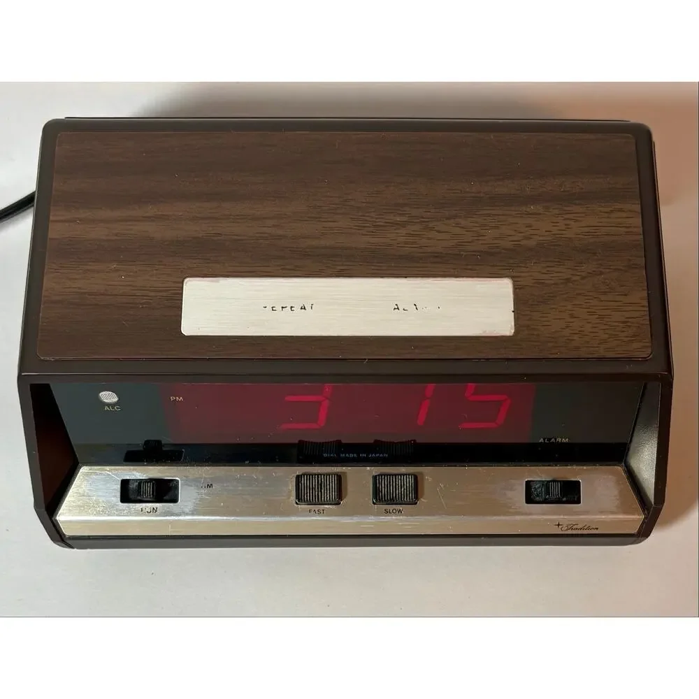 Vintage 1970s Sears Tradition 47198 Red LED Digital Alarm Clock - WORKS